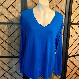 NEW JACLYN SMITH COLLECTION SIZE XL TEAL BLUE LIGHTWEIGHT SWEATER